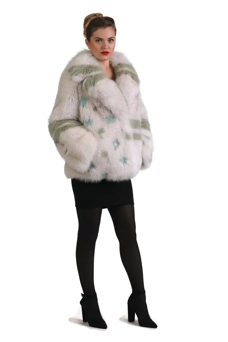 Multicolored Fox Fur coat