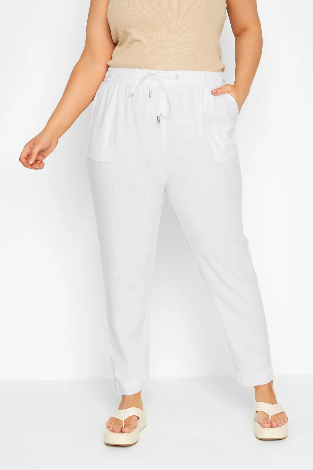YOURS Curve Black Linen Joggers