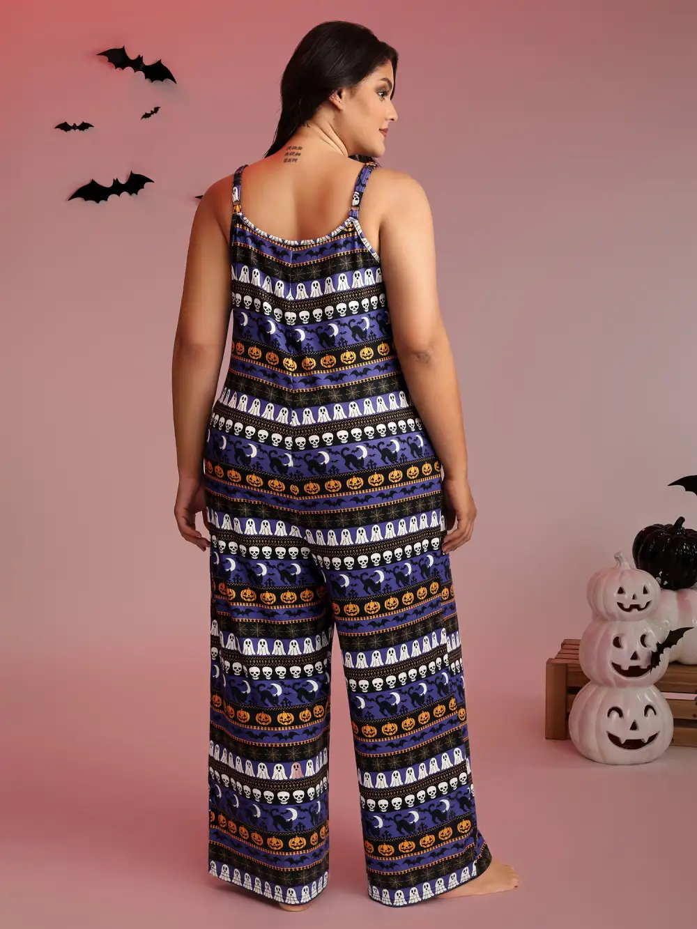 Supersoft Halloween Print Pockets Sleep Jumpsuit