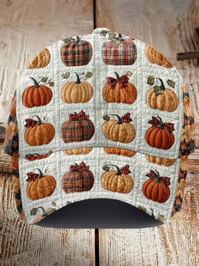 Unisex Fall Pumpkin Print Hat