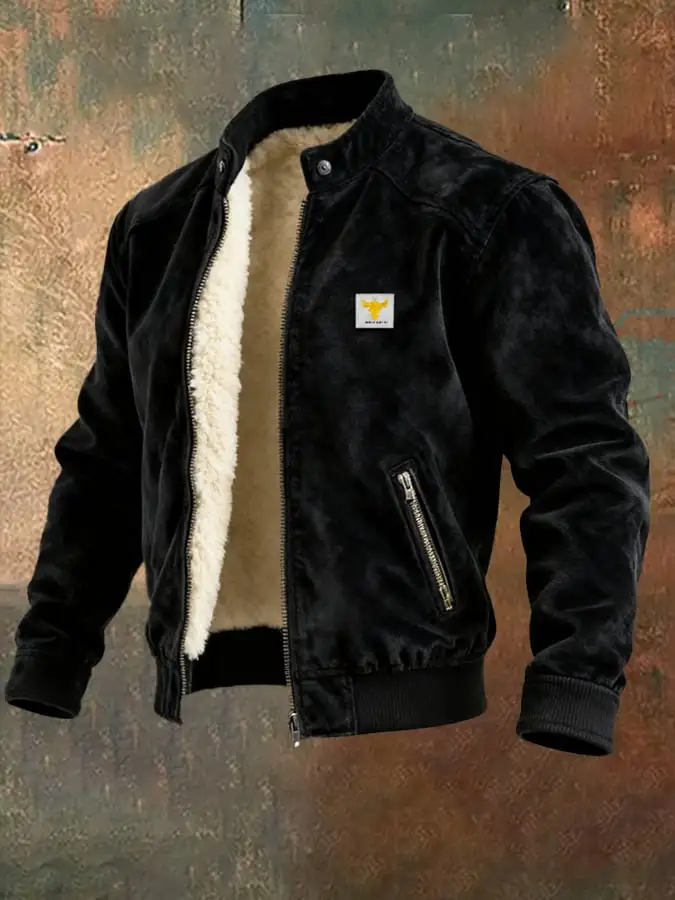 Men's Vintage Suede Zipper Pocket Outdoor Jacket