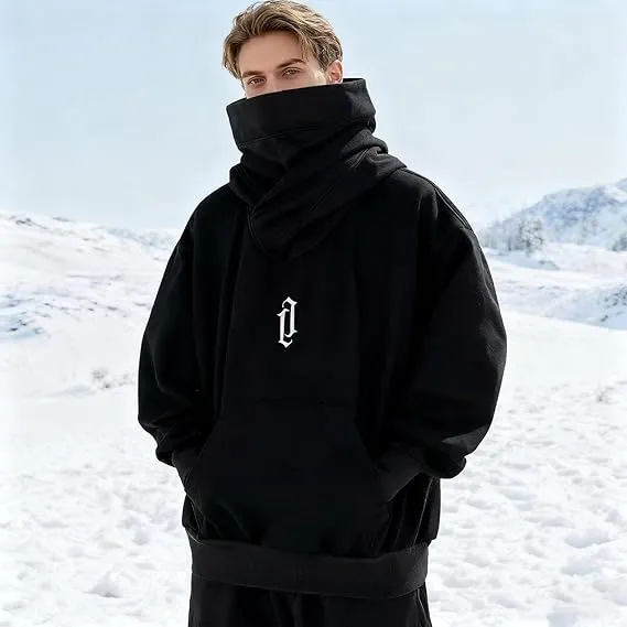 Black Friday-Unisex Oversize Ninja Double-Neck Cotton Hoodie with Pockets