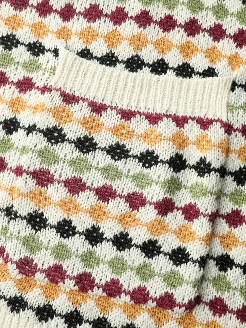 Colorful Dots Open-Front Pockets Knit Cardigan