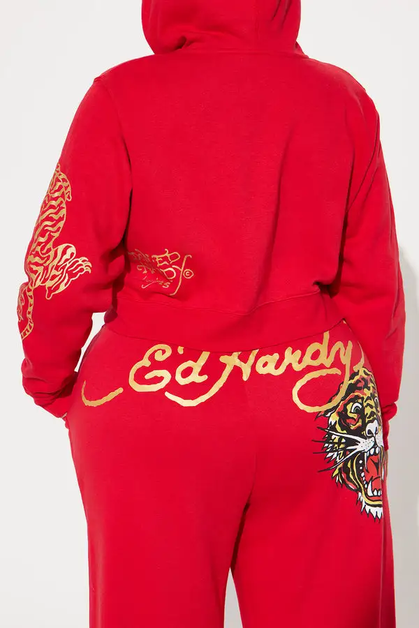 Ed Hardy Tiger Hoodie - Red