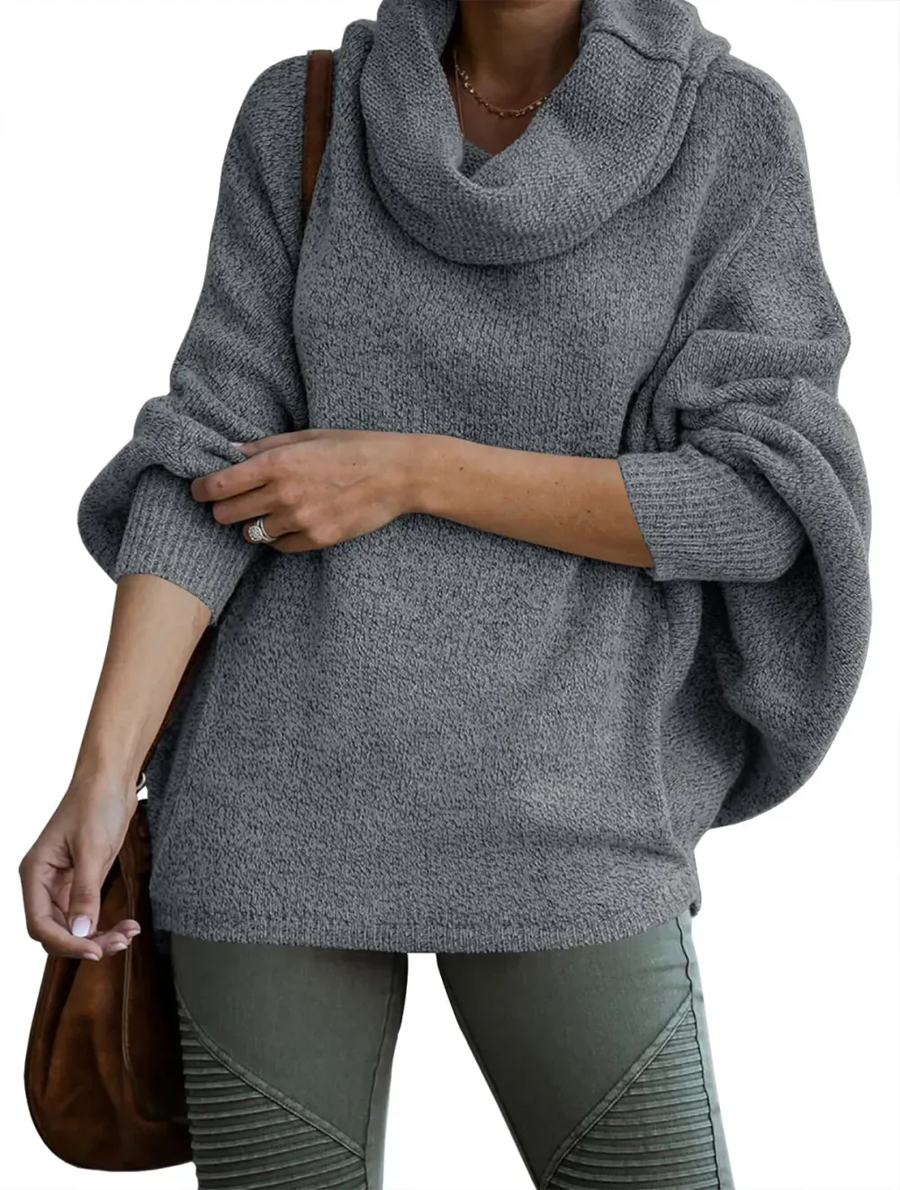 ✨Women's Cashmere Cowl Neck Pullover Sweaters with Pockets