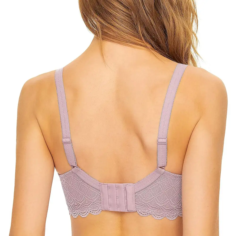 Women's Semi Through Minimizer Bra Unlined Sexy Lace Full Coverage Underwire Plus Size Bra