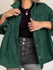 Women's Shirt Jacket Shacket Comfortable Ruched Pocket Casual Plain Holiday Casual Daily Weekend Single Breasted Regular Turndown Regular Fit Long Sleeve Outerwear Red Green Fall Winter