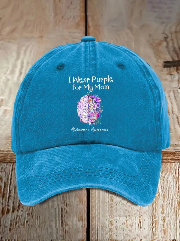 I Wear Purple For My Mom Alzheimer'S Awareness Support Baseball Cap