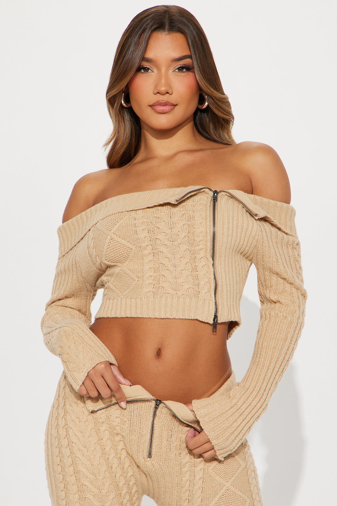 True Desire Sweater Pant Set - Taupe