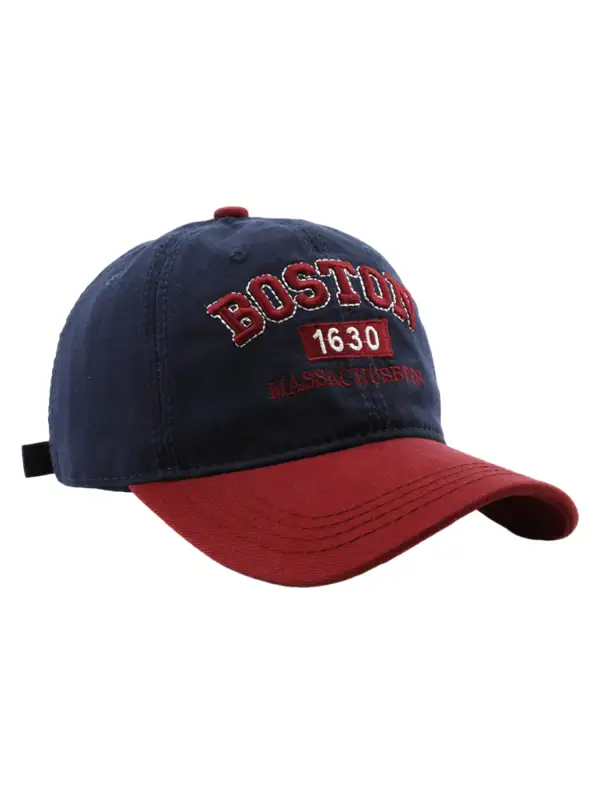 Retro Colorblocked Monogrammed Embroidered Cap