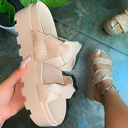 Women's Sandals Summer Flat Shoes 2021 Female Casual Wedge Slides Sandal Woman Platform Shoes Ladies Outdoor Beach Footwear