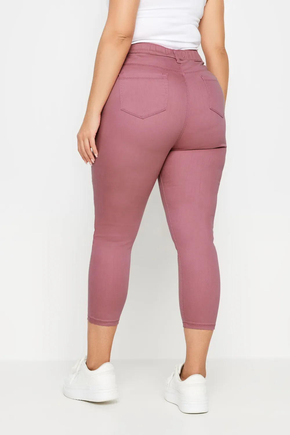 YOURS Curve Rose Pink Cropped Stretch GRACE Jeggings
