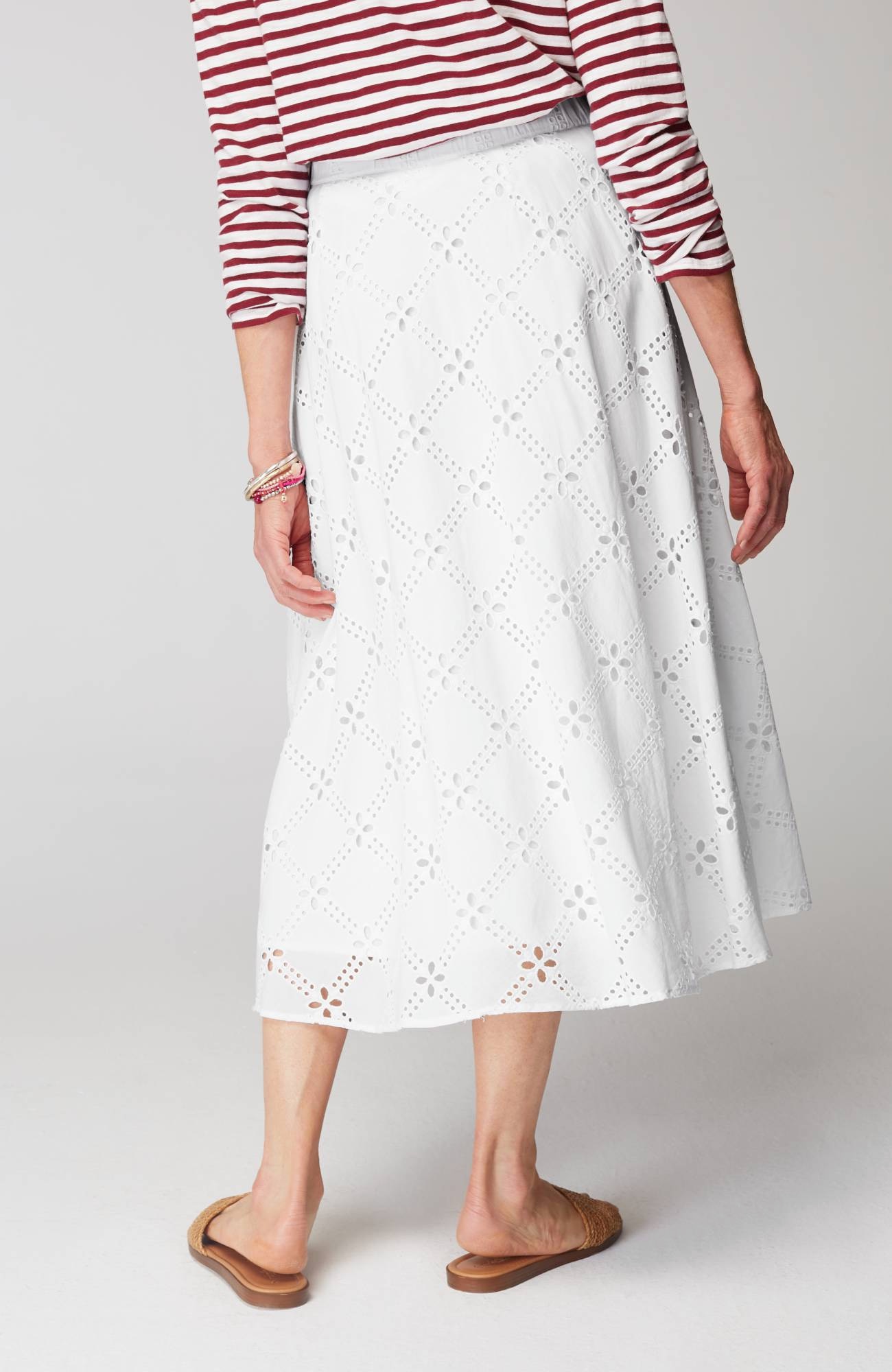 Eyelet Midi Skirt