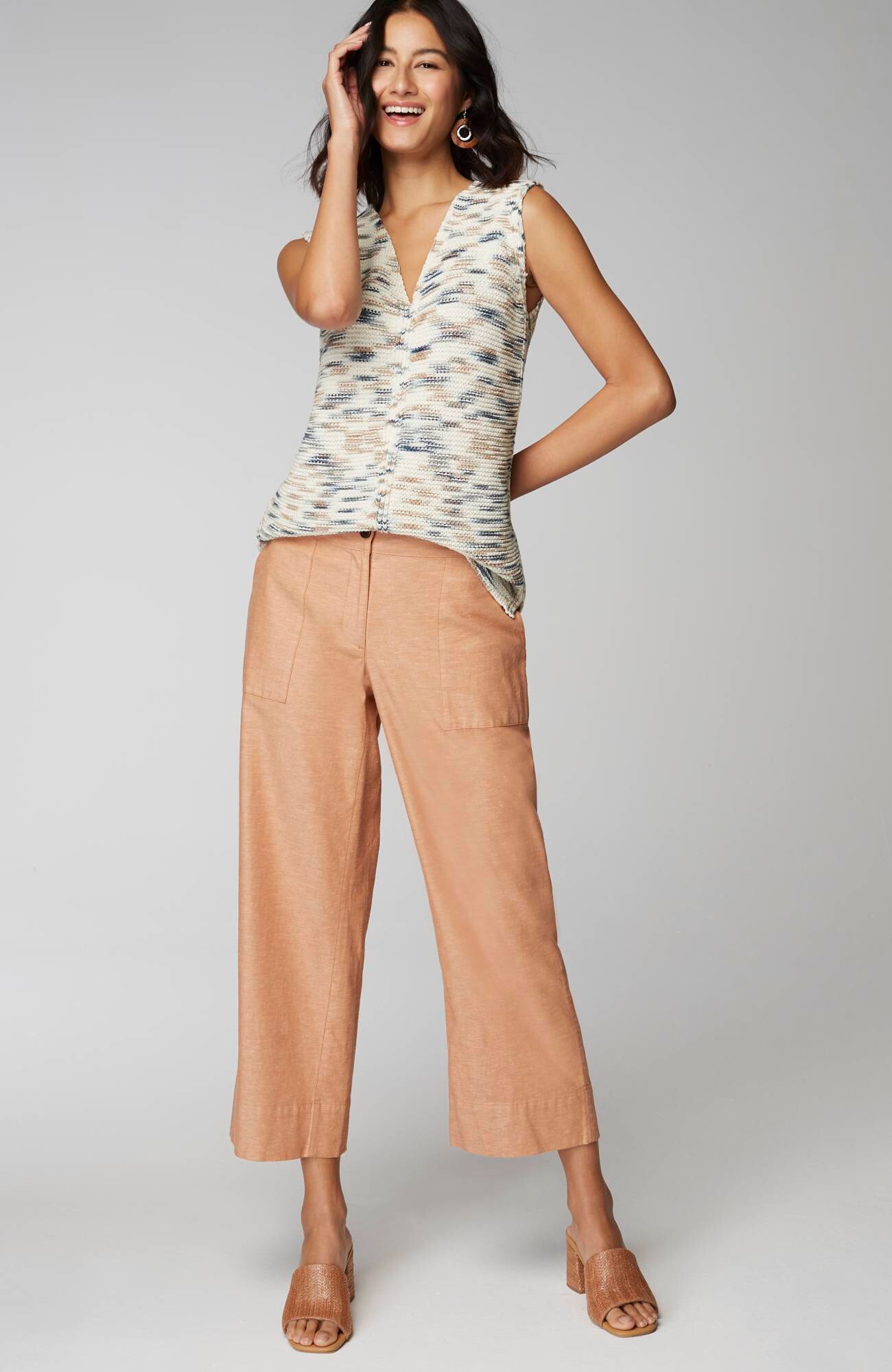 Pure Jill Space-Dye Sleeveless Sweater