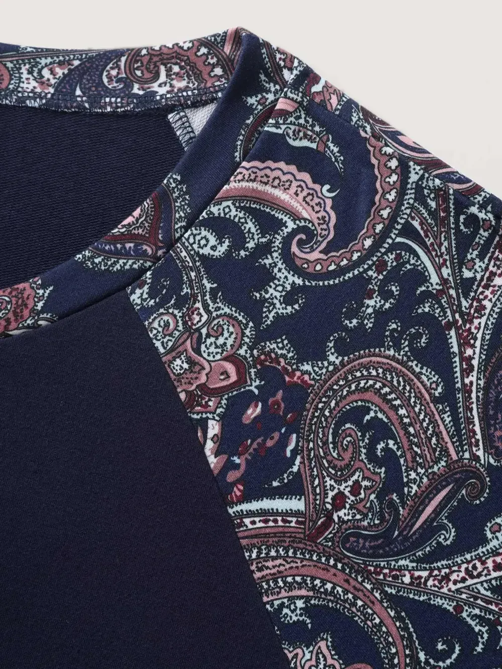 Supersoft Colorblock Paisley Print Sweatshirt