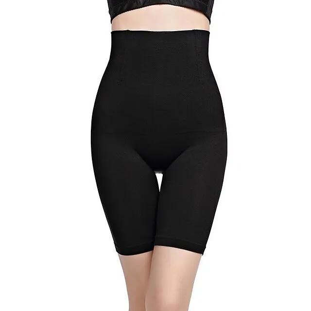 Women's Shorts Seamless High Waisted Bone Undergarments Regular Spring, Fall, Winter, Summer Black Purple Brown Apricot