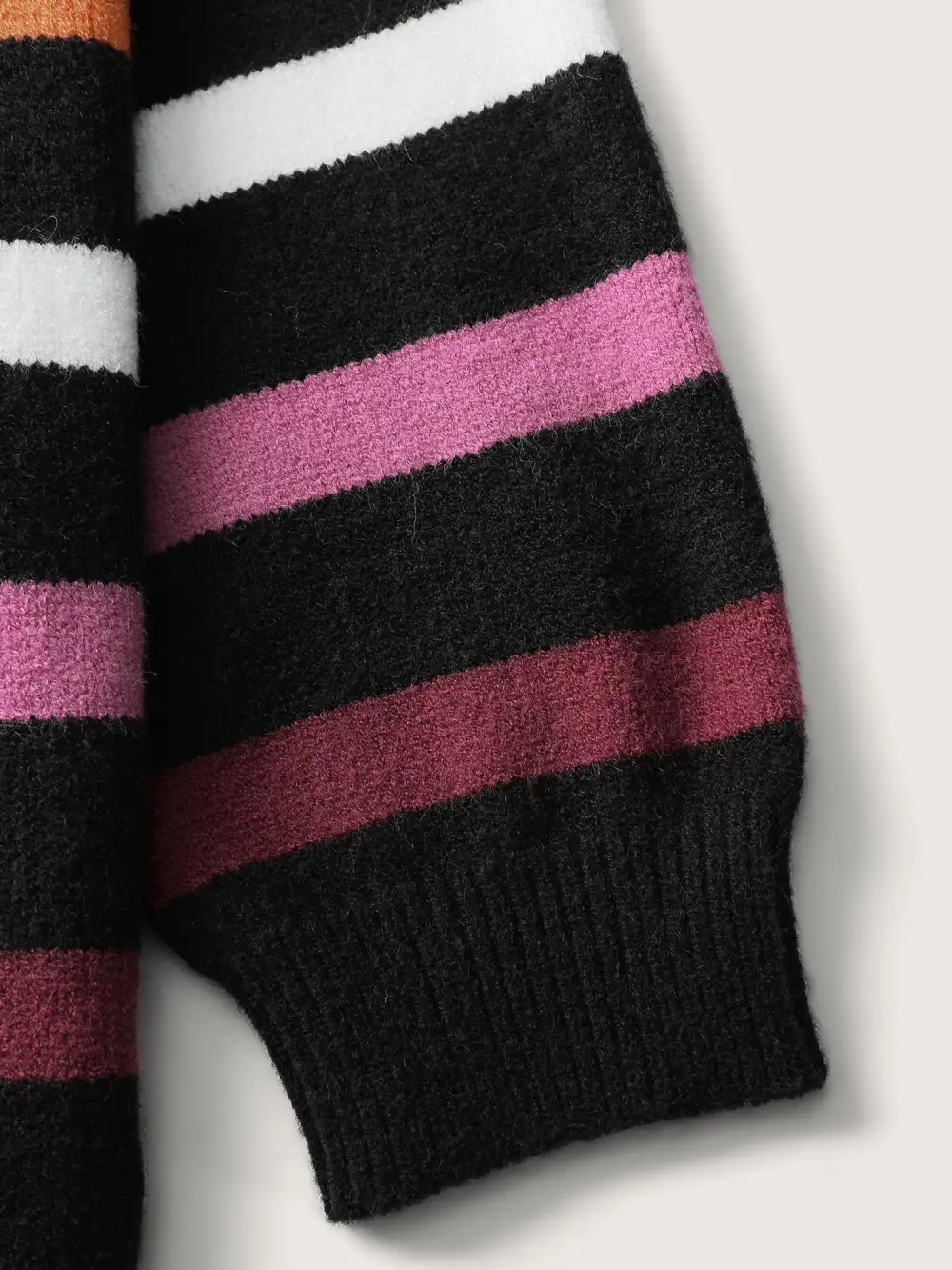 Polo Collar Colorful Stripes Pullover