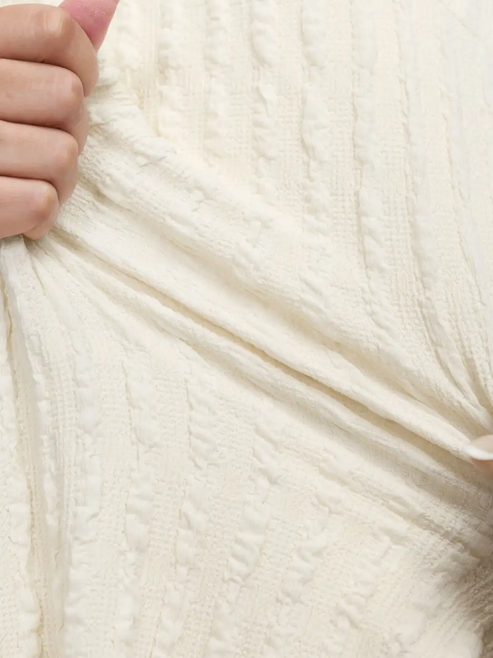 Textured Waist-Tie Stretchy Midi Dress