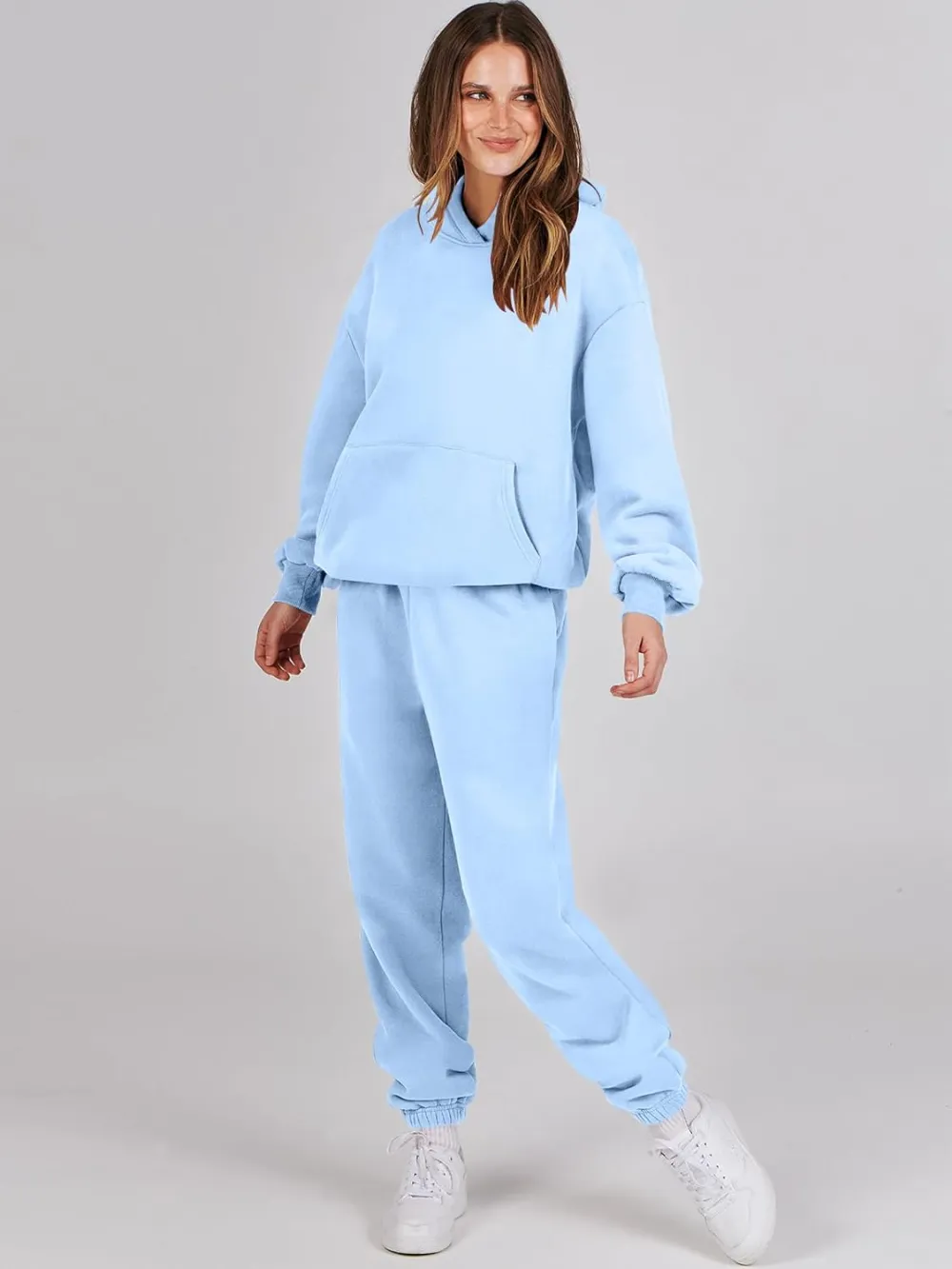 (Clearance Sale $1.99⚡) 2024 Women's Fall Oversized Casual Hoodie Two Piece Sweatshirt Jogging Pants Sweatshirt Set