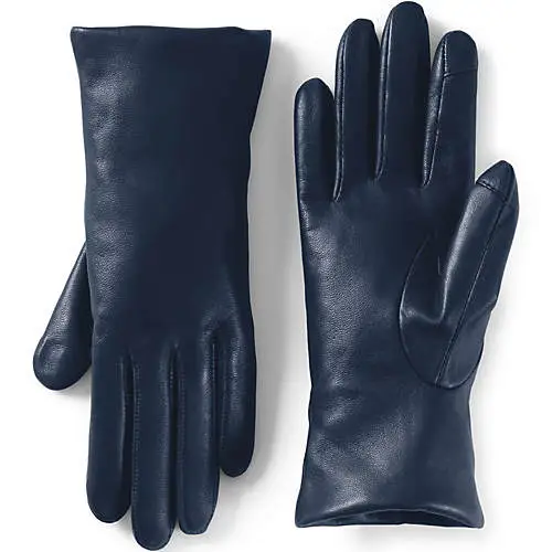 Women's EZ Touch Screen Cashmere Lined Leather Gloves