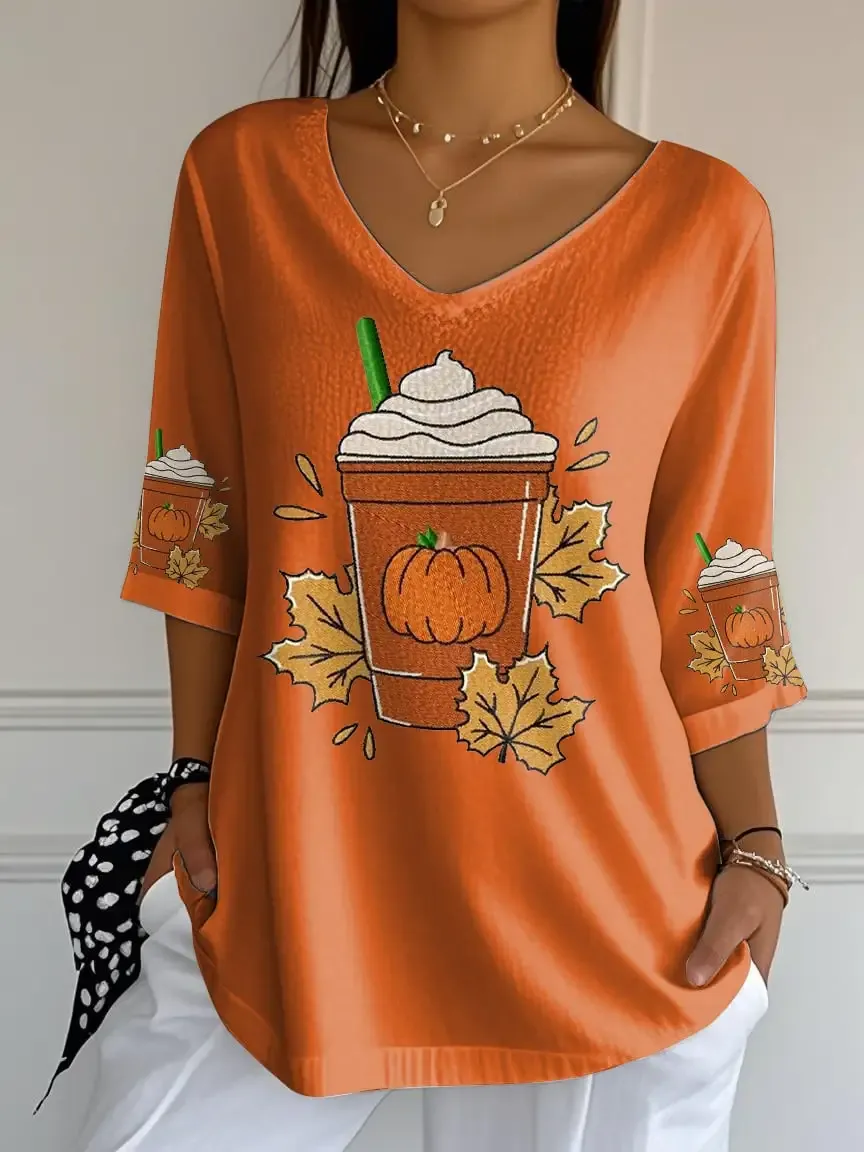 Women's Retro It'S Fall Y'All Print Mid Sleeve T-Shirt