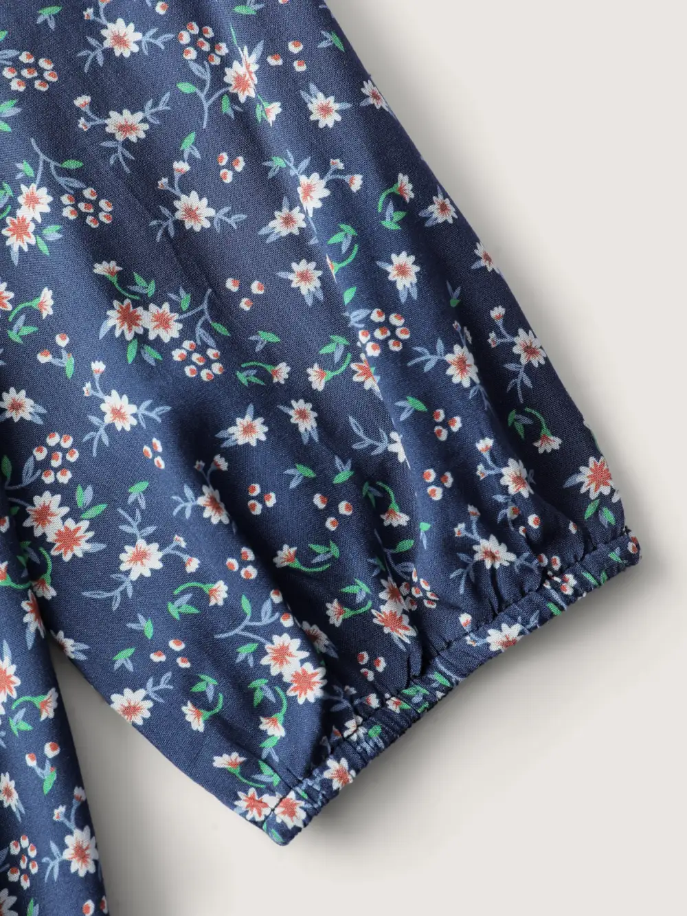 Floral Print Drawstring Bust-Ease Midi Dress