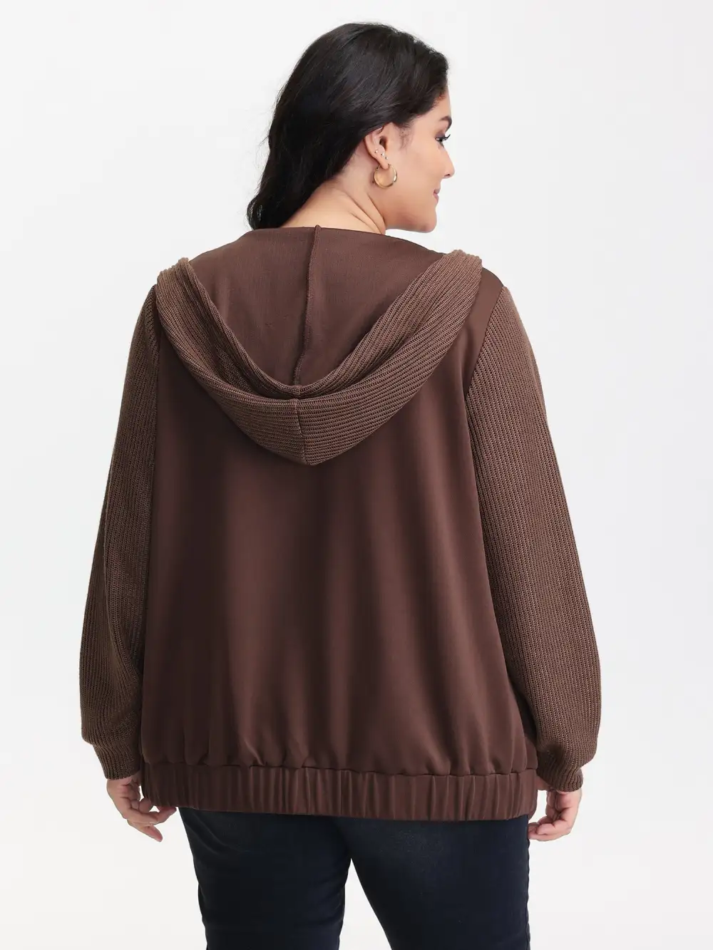 Contrast Spliced Relaxed-Fit Hooded Jacket