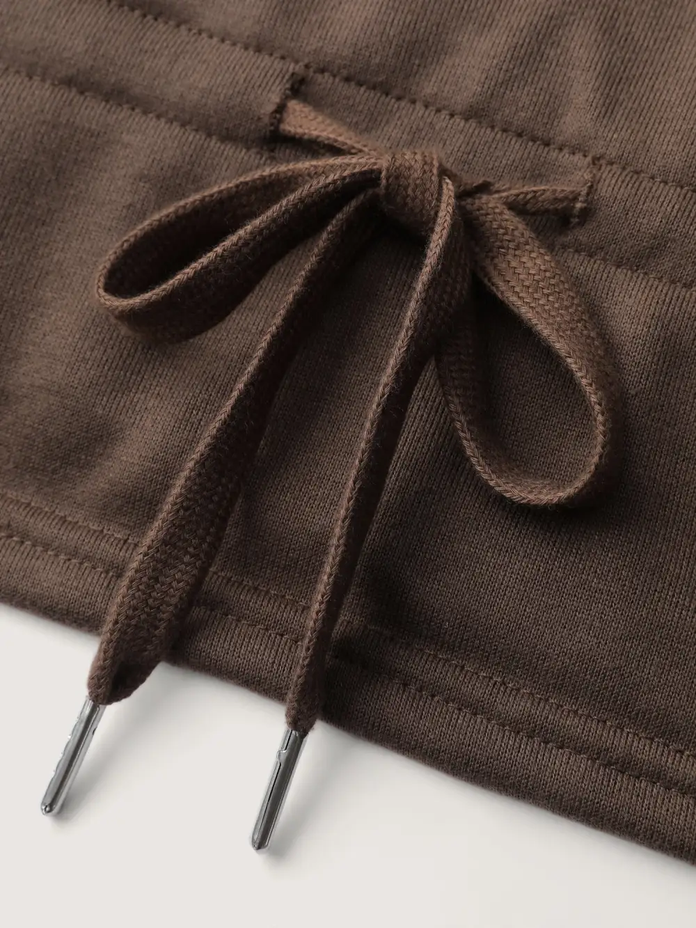 Drawstring Mixed Material Button Hoodie