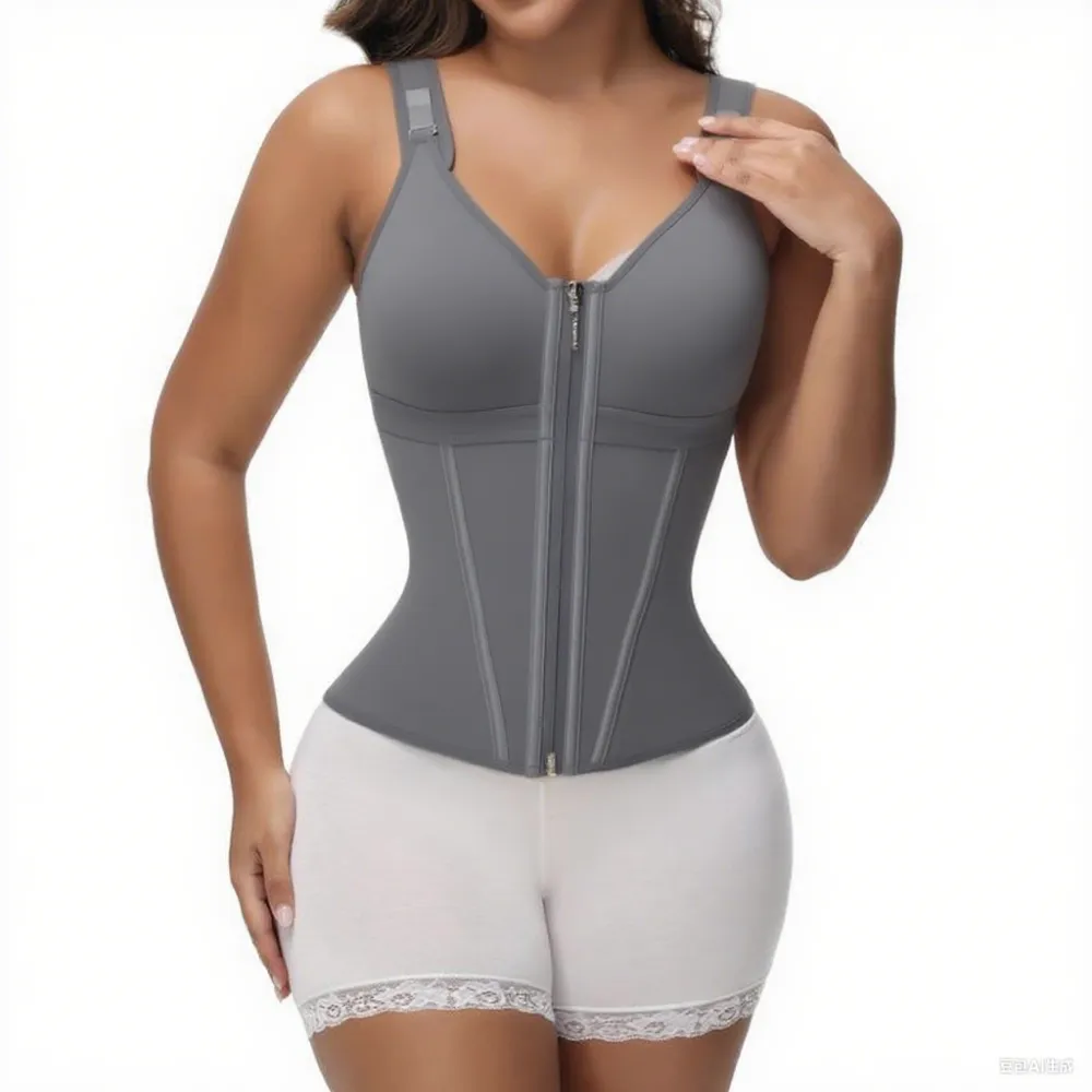 Women's Tummy Control Shapewear with Bra & Adjustable Straps – Waist Slimming Workout Girdle