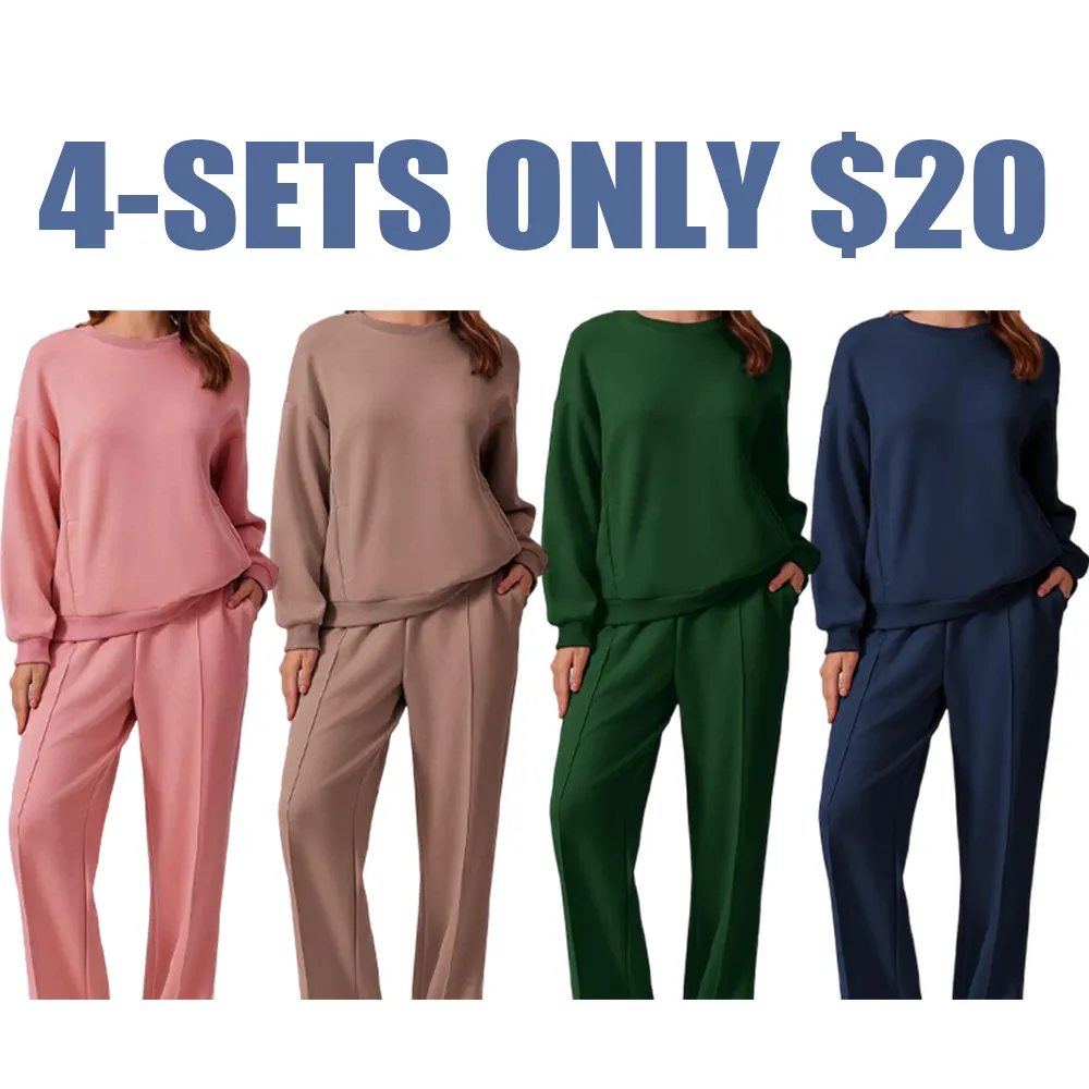 2-Piece Long Sleeve Sweatshirt & Pants Set