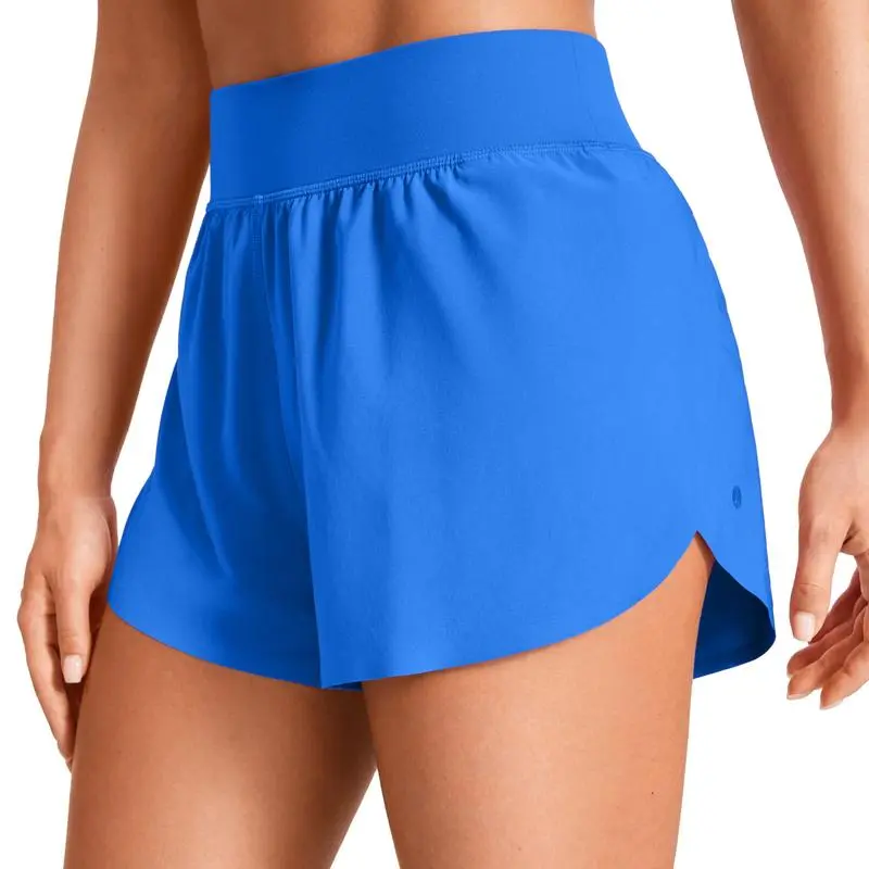 High Waist Dolphin Shorts with Mesh Liner – Women's Activewear