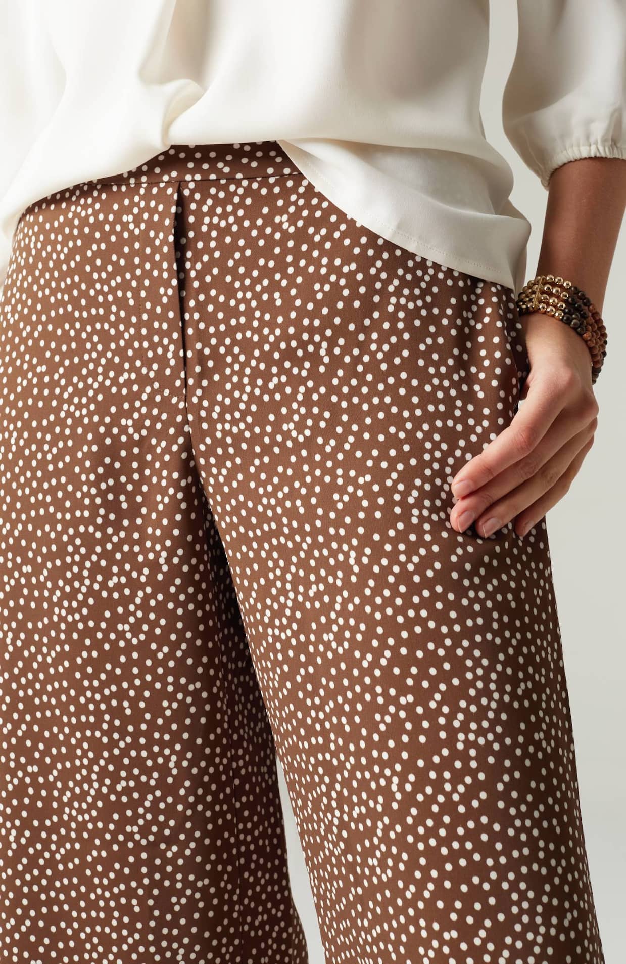 wearever easy-care woven wide-leg crops