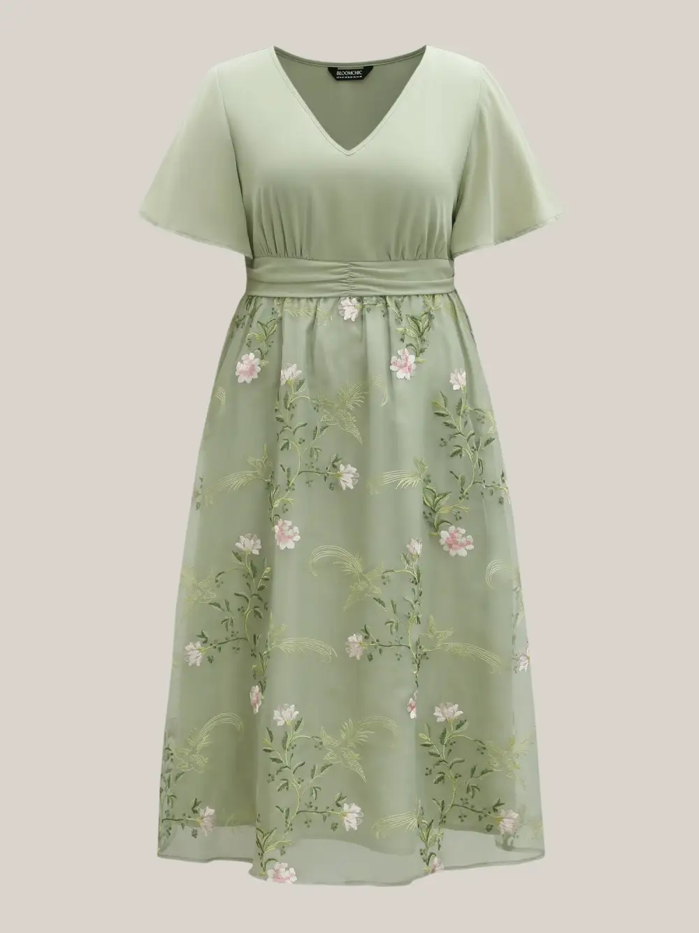 Floral Print Spliced Pockets Maxi Dress