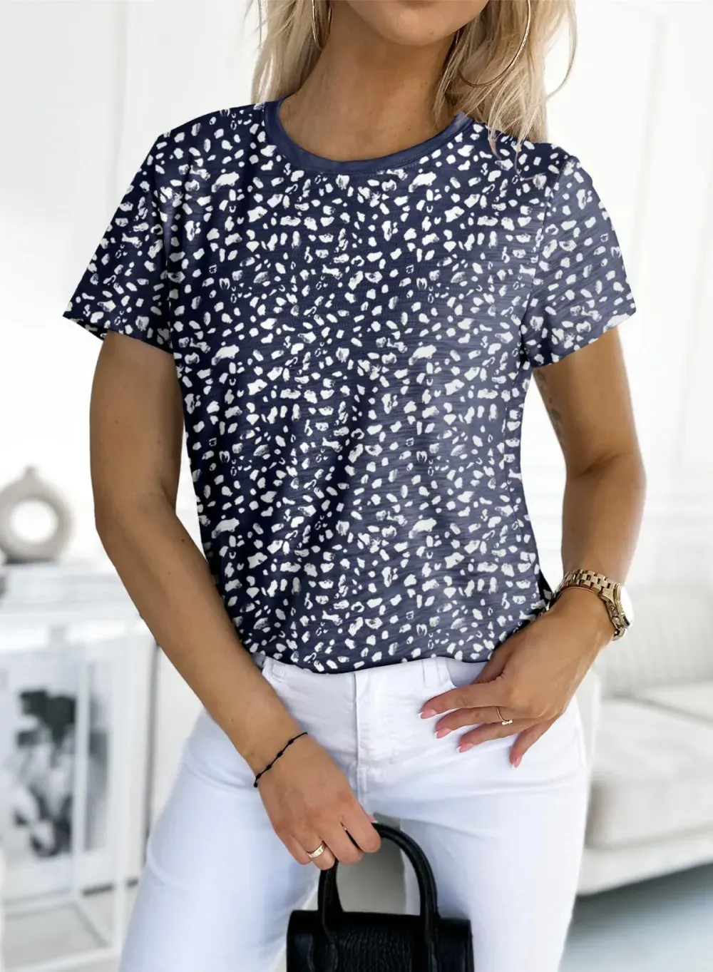 ✨Women's Polka Dot Print Short Sleeve T-Shirt