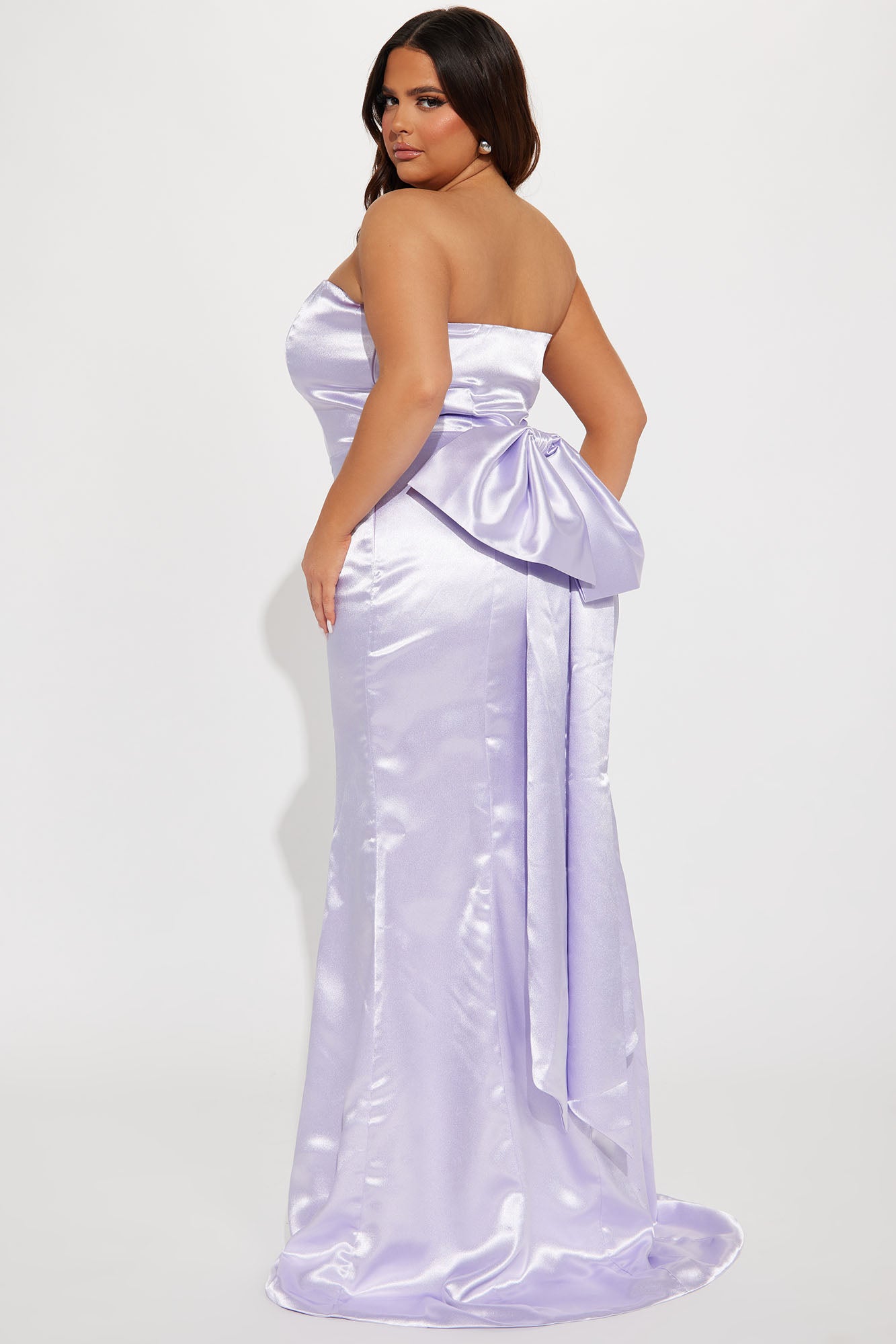 Janet Satin Maxi Dress - Lilac