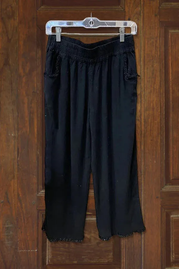 Solid High Waist Wide Leg Loose Pants