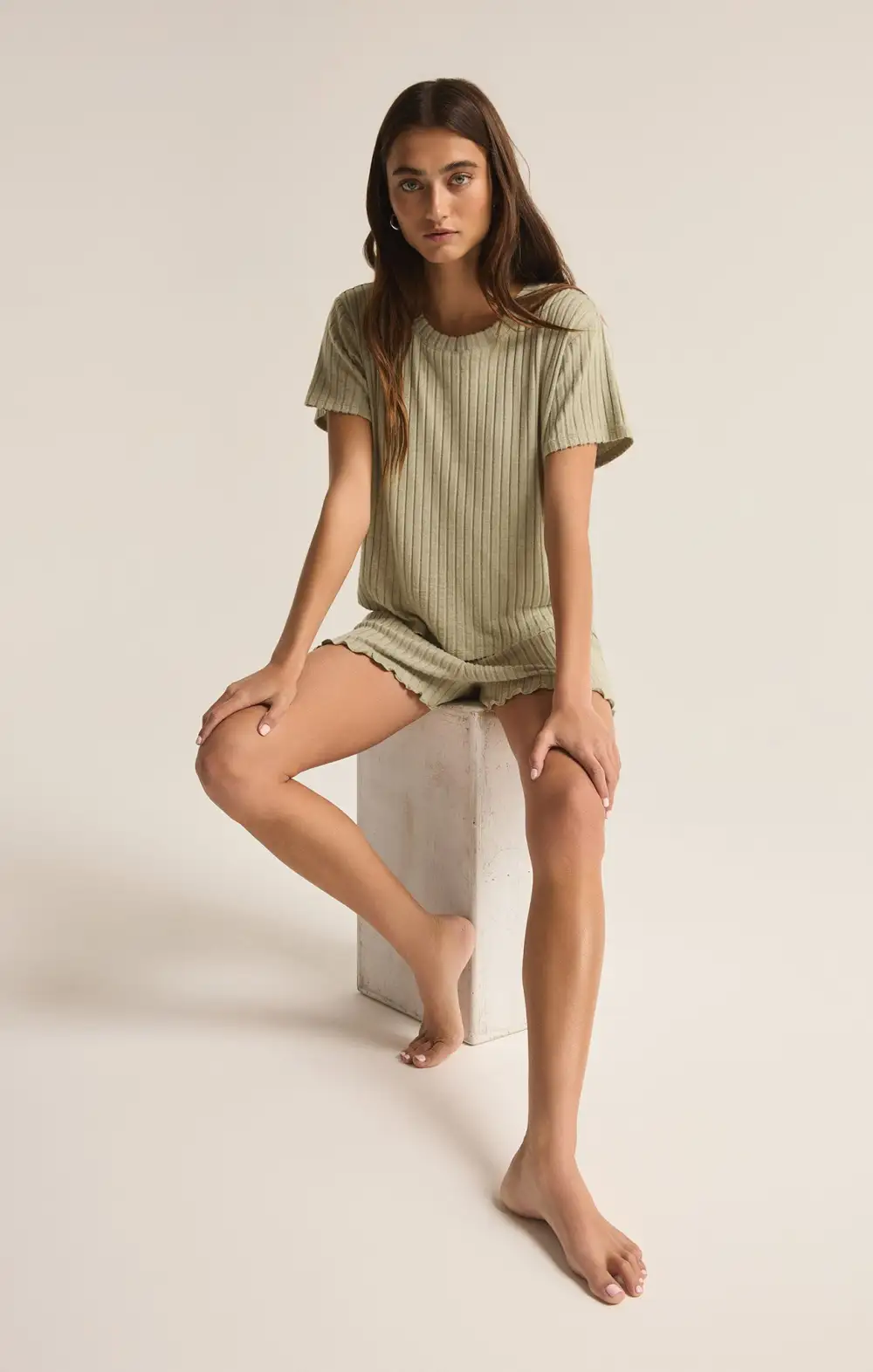 Dawn Smocked Rib Short