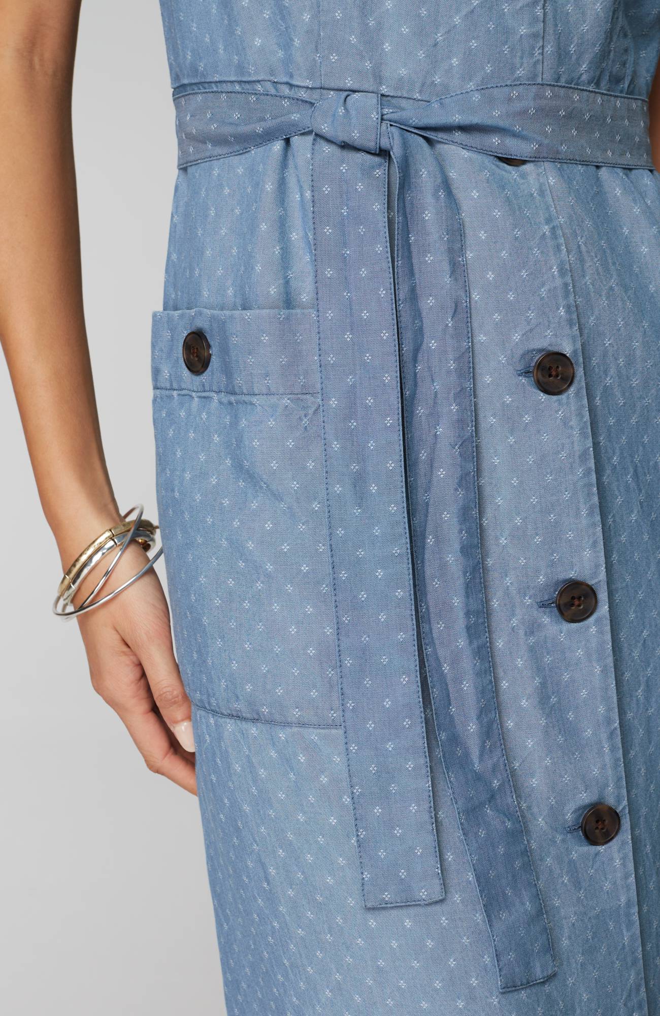 Sleeveless Button-Front Dress