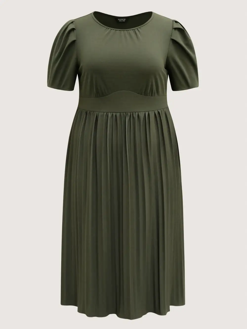 Pleated Skirt Triangular Waist Maxi Dress