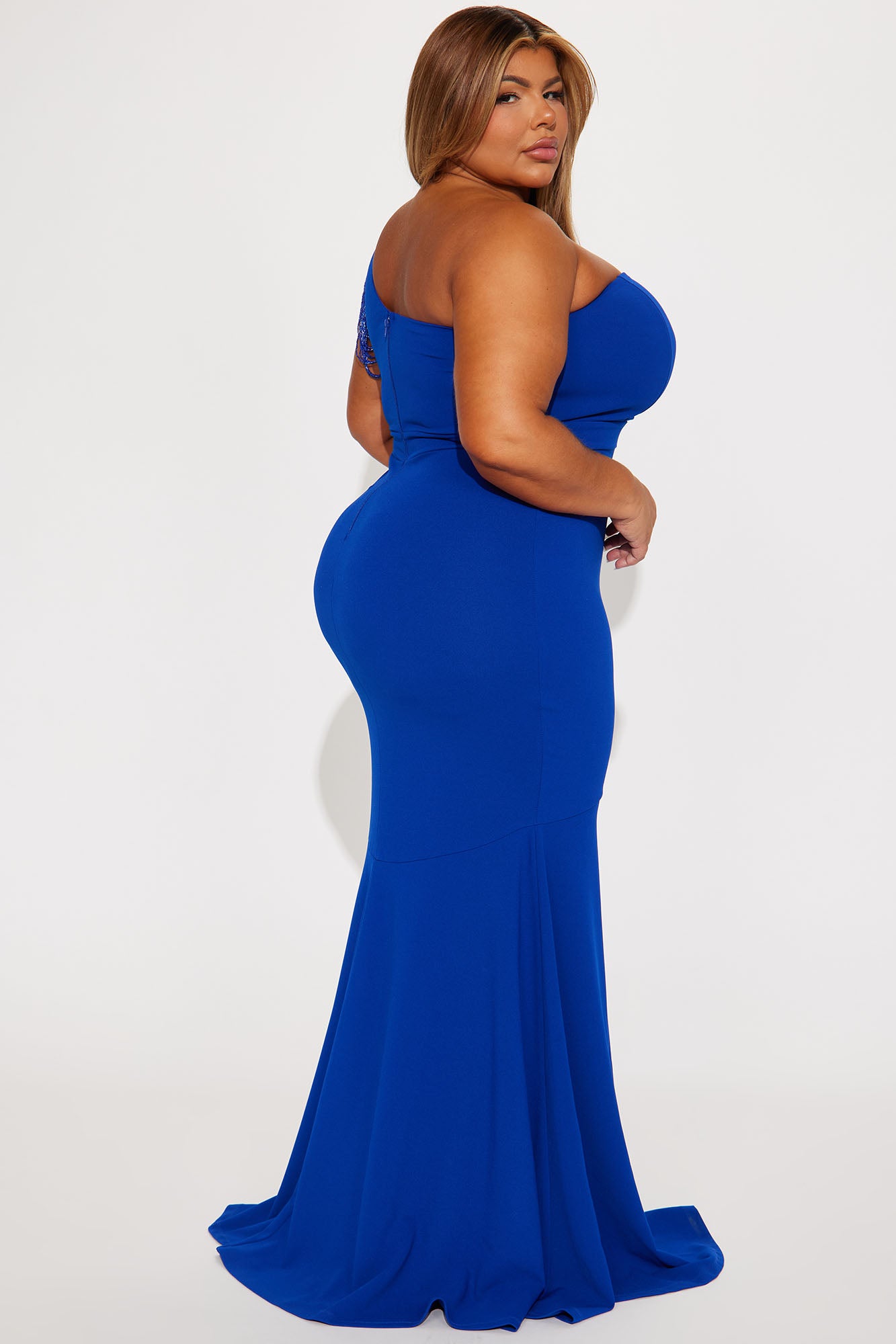 Enchanted One Shoulder Maxi Dress - Royal