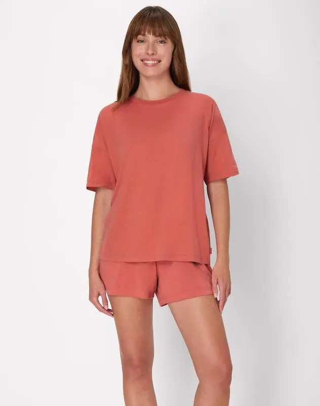 2 Piece Lounge Set, Comfywear SuperSoft Boxy T-Shirt & Sleep Shorts Loungewear Women's
