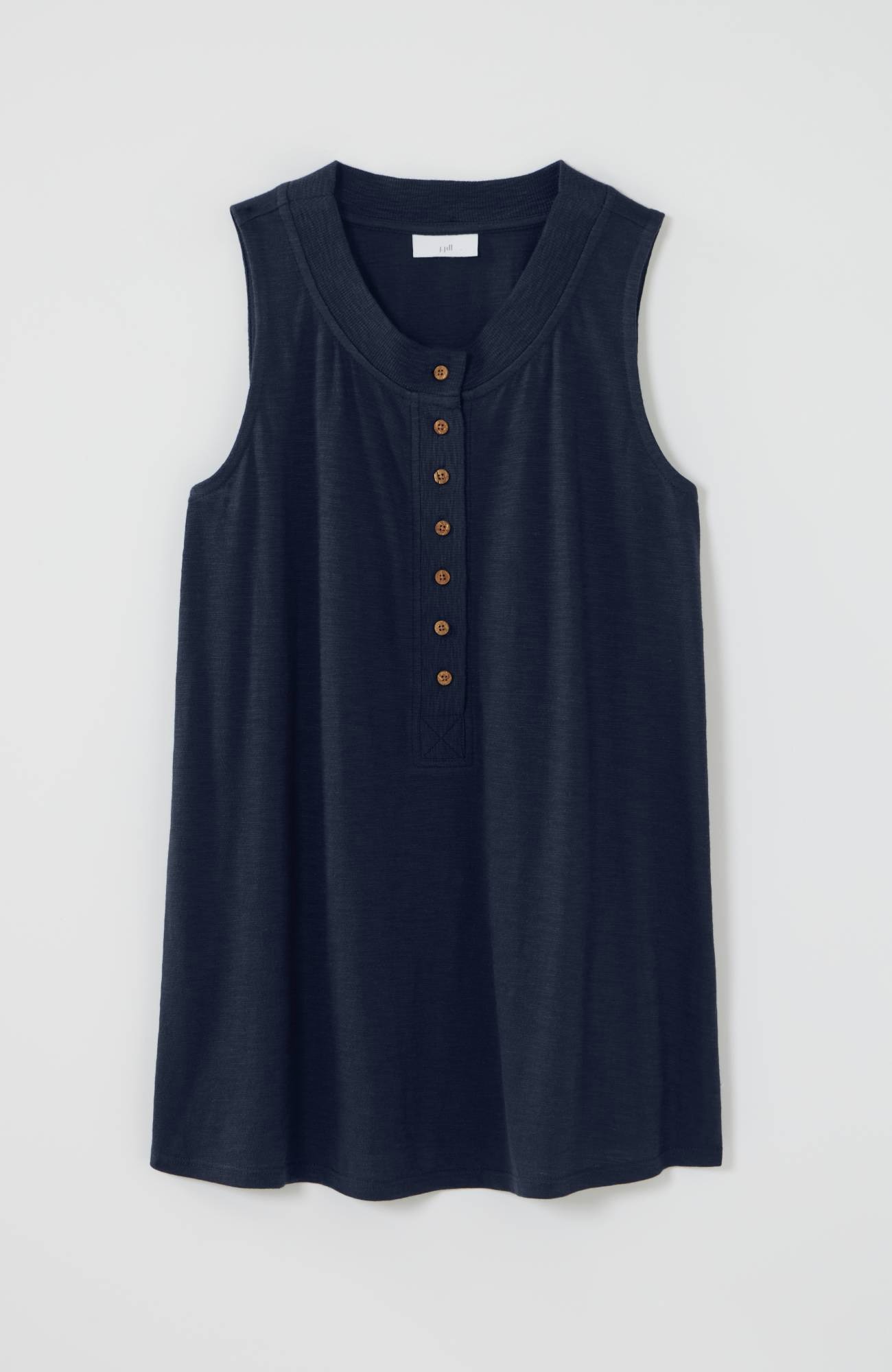 Rib-Trim Henley Tank