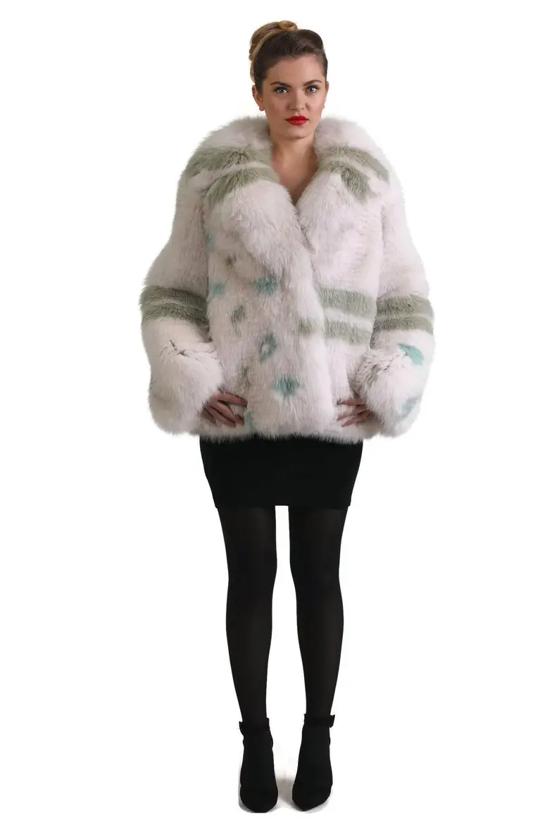 Multicolored Fox Fur coat