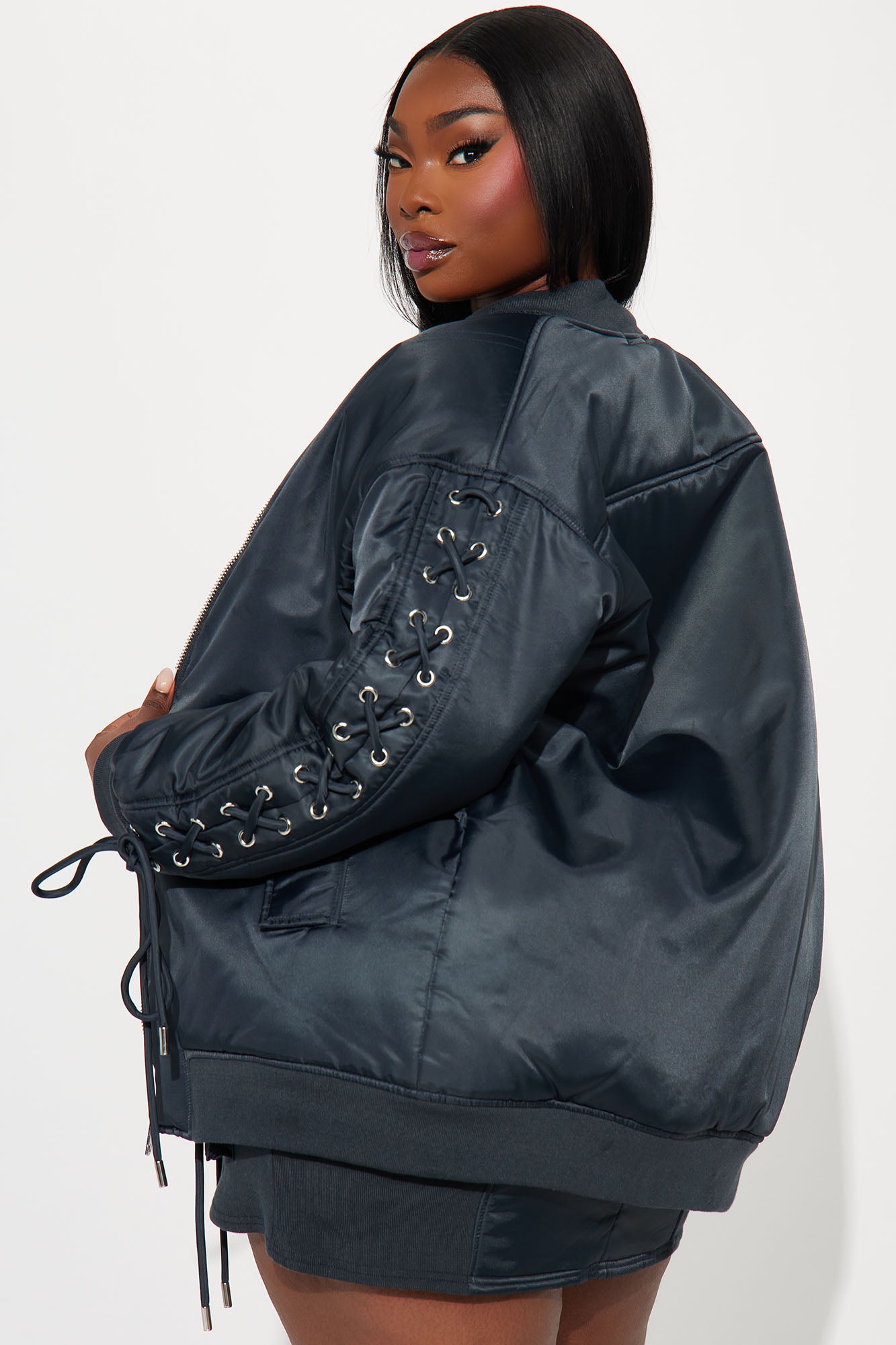 Roxxy Puffer Skirt Set - Charcoal