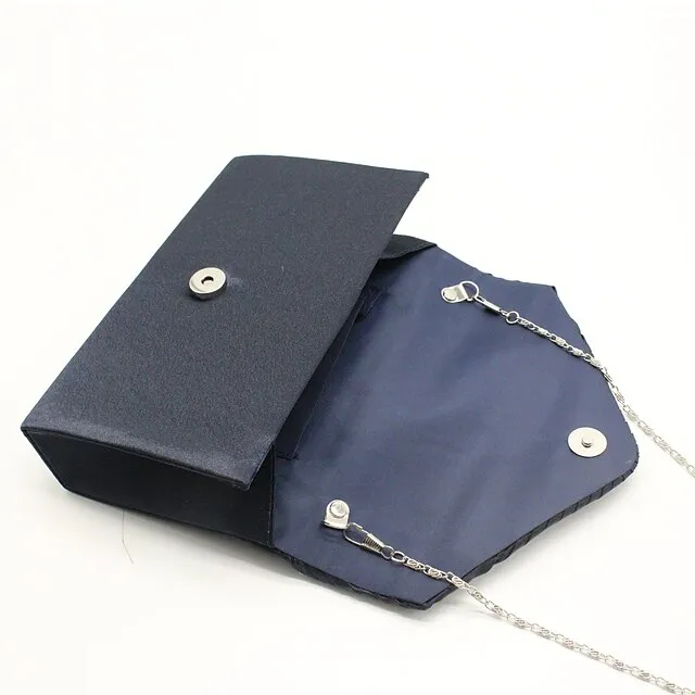 Women's Tri-fold Clutch Bags Polyester for Formal Evening Bridal Wedding Party with Crystal / Rhinestone Glitter Shine in Silver Wine Black