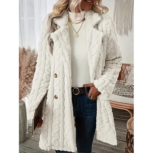Women's Fleece Jacket Casual Jacket Hoodie Jacket Comfortable Breathable Zipper Pocket Casual Solid Color Vacation Street Casual Daily Wear Zipper Regular Hooded Regular Fit Long Sleeve Outerwear