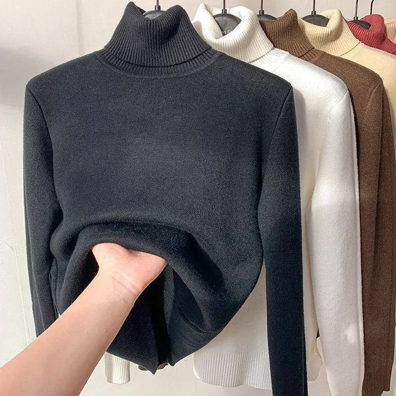 Thick turtleneck inner warm base layer sweater
