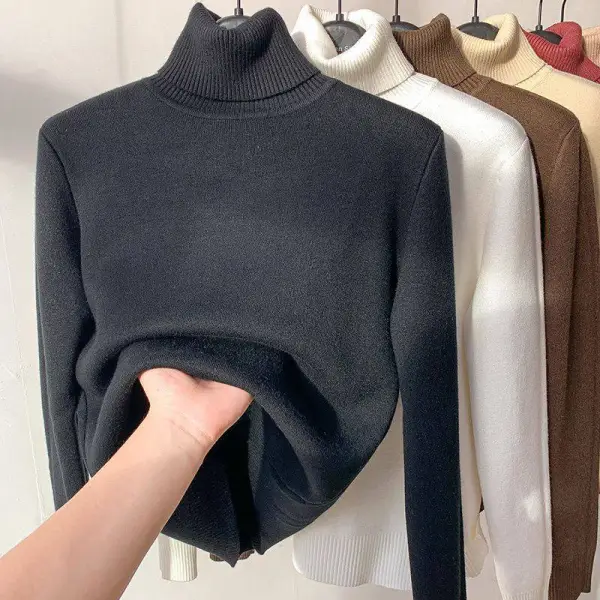 Thick turtleneck inner warm base layer sweater