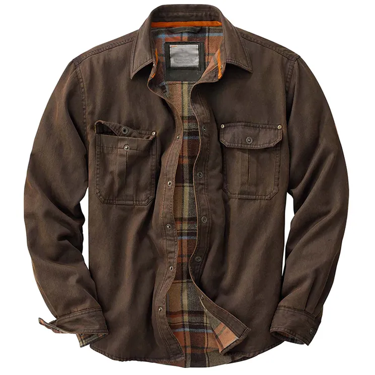 Men's Autumn And Winter Outdoor Retro Plaid Lining Design Jacket