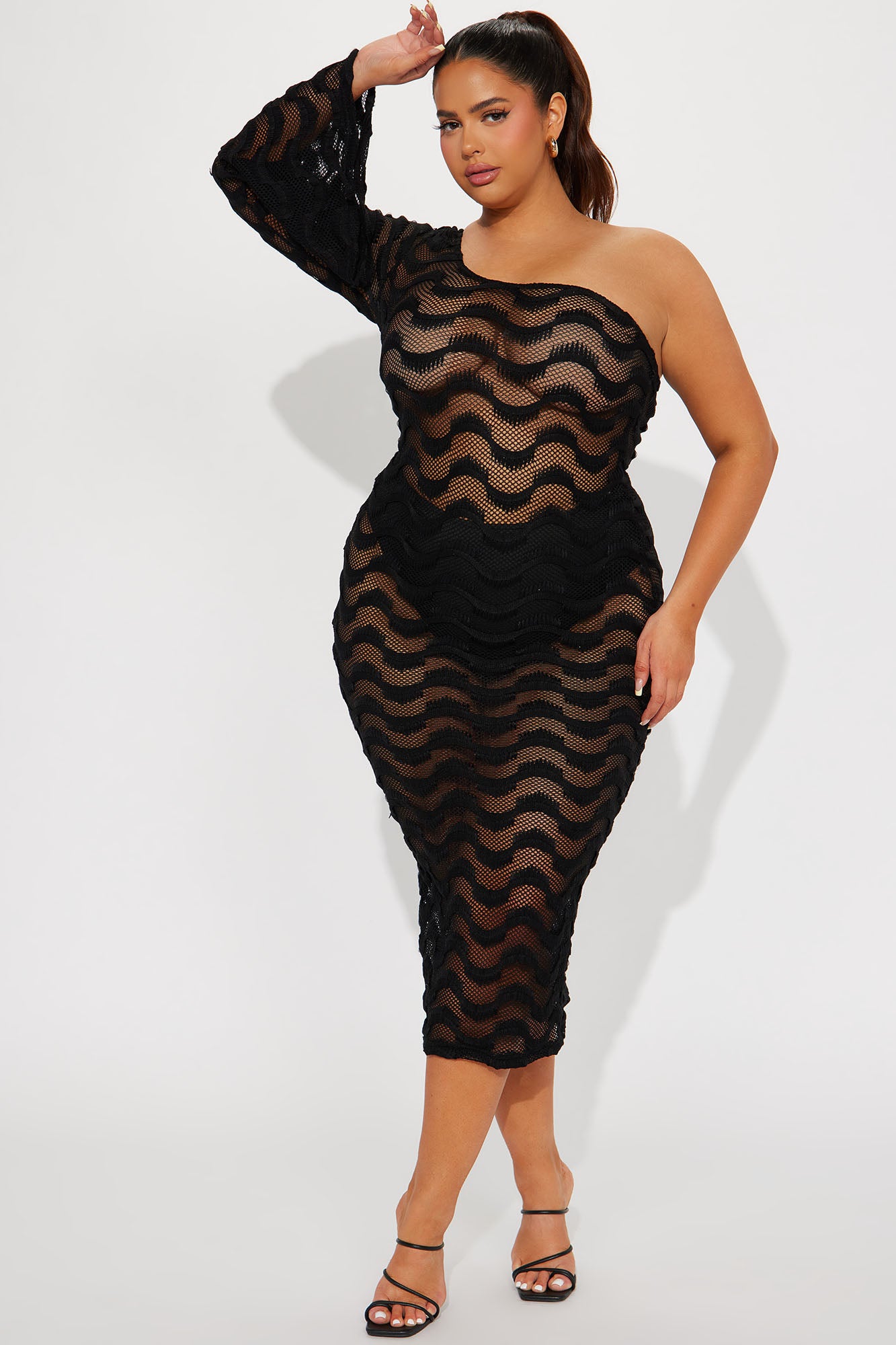 Bell Crochet Maxi Dress - Black